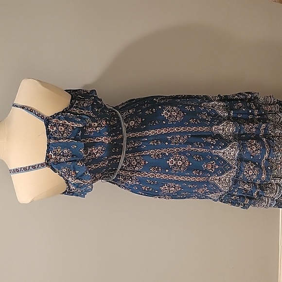 Anthropologie Sasha Ruffled Blue Maxi Dress SZ S - Picture 7 of 7